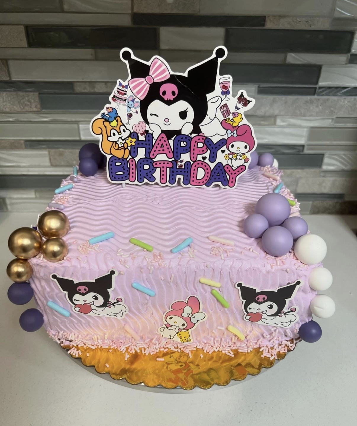 Kuromi character birthday cake